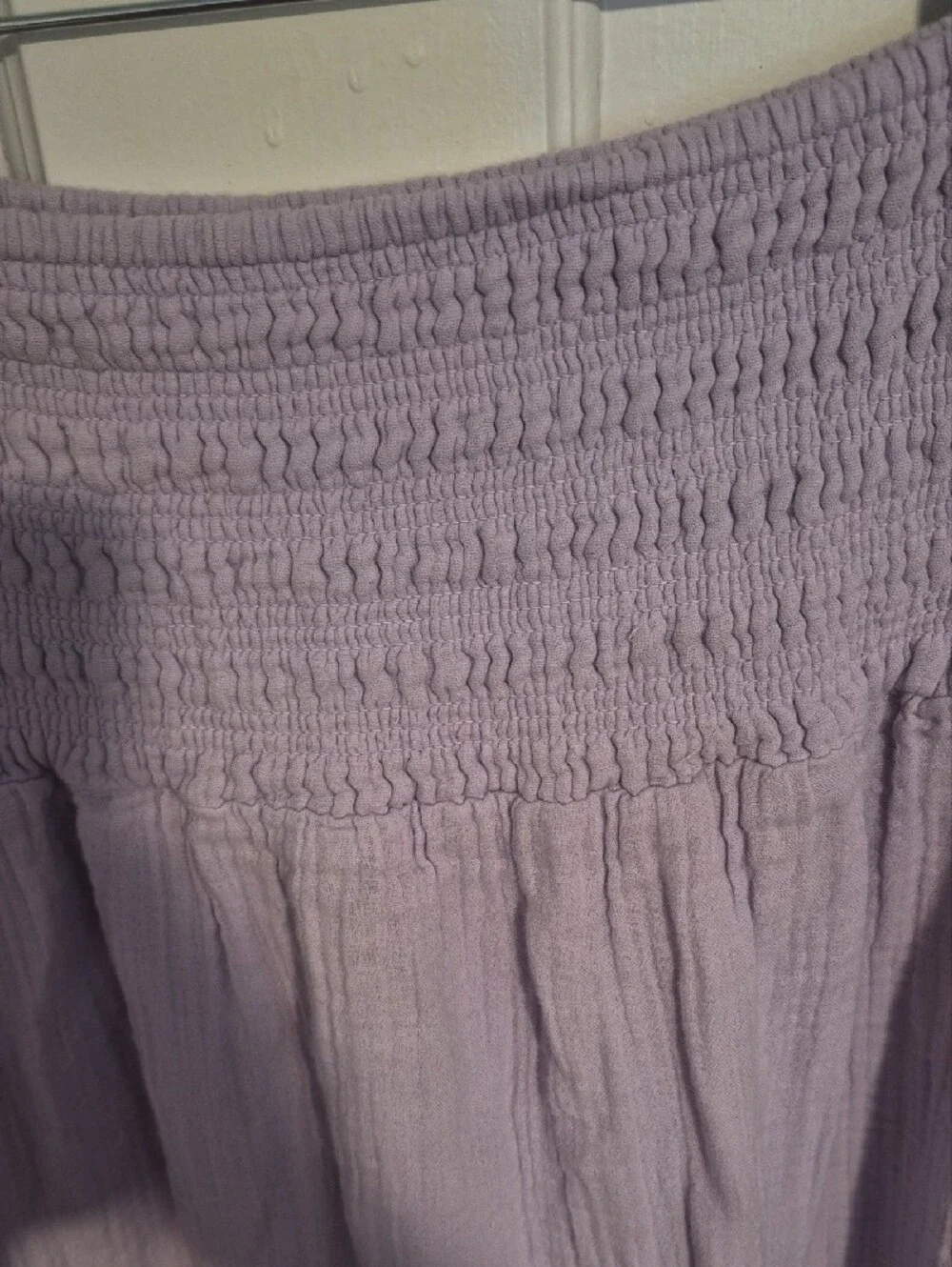 Old Navy Light Lavender Smocked Midi Strapless Dress